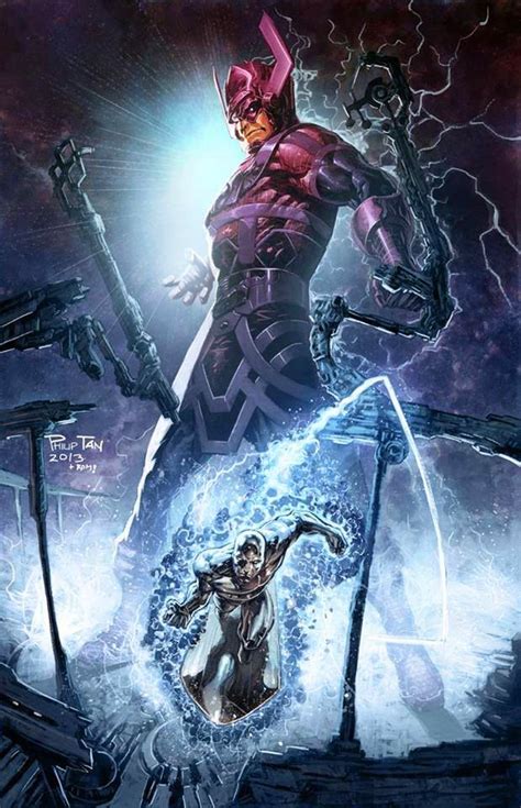 Marvel Comic Book Artwork Galactus And Silver Surfer By Philip Tan