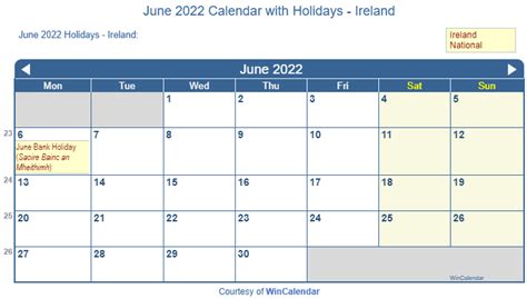 Print Friendly June 2022 Us Calendar For Printing