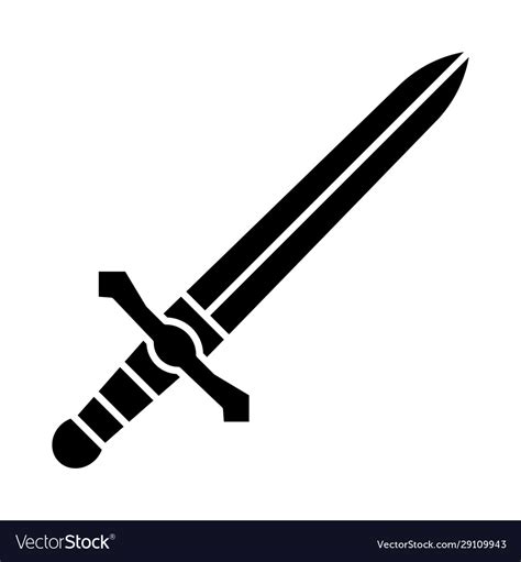 Metal Dagger Knight Sword Glyph Icon Royalty Free Vector