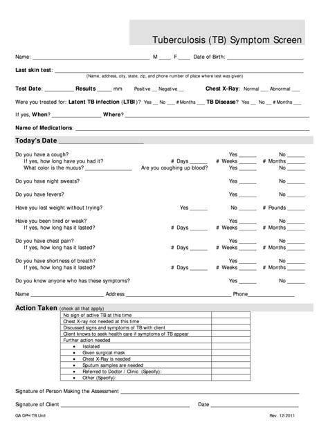 2011 Form GA DPH TB Unit Fill Online Printable Fillable Blank