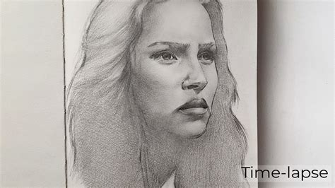 Portrait Drawing With Graphite Time Lapse رسم بورتريه باستخدام قلم الرصاص Youtube