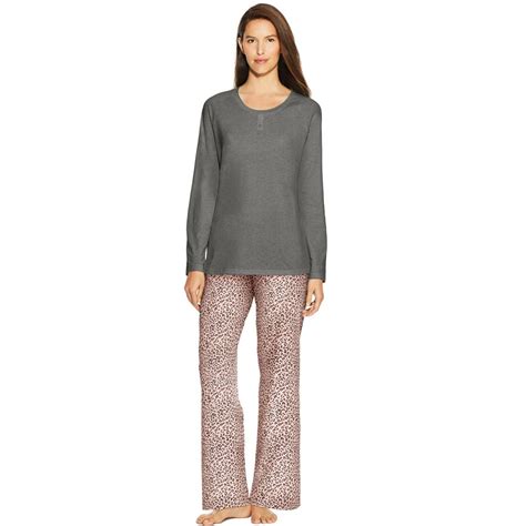 Hanes Hanes Womens Plus Knit Tee Flannel Pants Sleep Set 3x