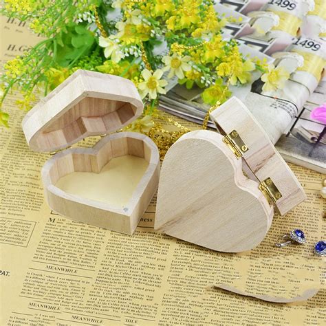 Heart Shaped Storage Wooden Box Jewelry Boxes Fashion Girlfriend