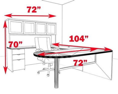 5pc U Shape Modern Contemporary Executive Office Desk Set Ch Jad U30