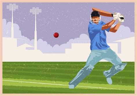 Cricket Player In Playing Action 124968 Vector Art At Vecteezy