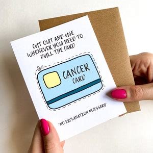 The Cancer Card Encouragement Card Funny Beat Cancer Card Cancer