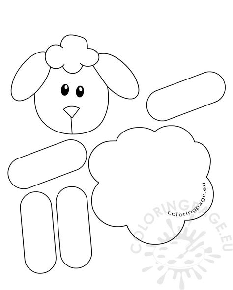 Download and print these sheep template printable coloring pages for free. Lamb Paper craft for preschool - Coloring Page