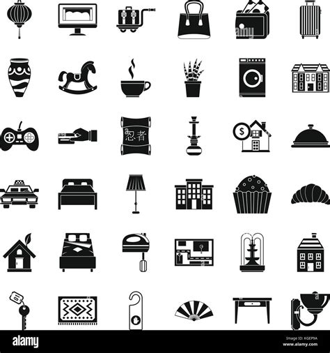 Apartment Icons Set Simple Style Stock Vector Image And Art Alamy