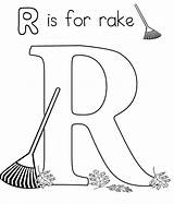 Coloring Alphabet Rake Worksheets Letter sketch template