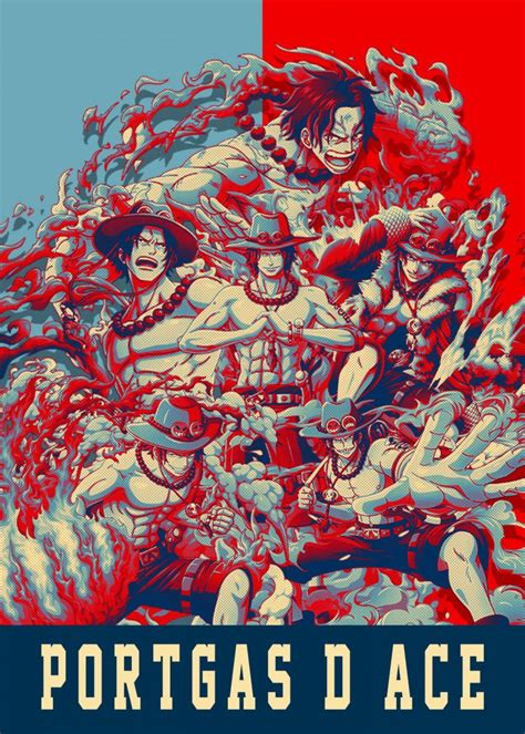 Portgas D Ace Poster By Lost Boys Dsgn Displate Personajes De One