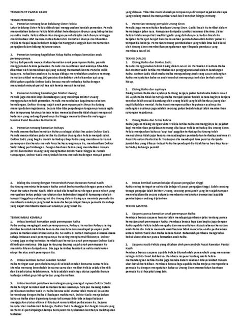 Novel pantai kasih (k) komponen sastera dan novel bm / bahasa melayu. Teknik Plot Novel Pantai Kasih