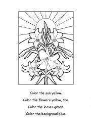 Daffodil coloring - ESL worksheet by nodezu