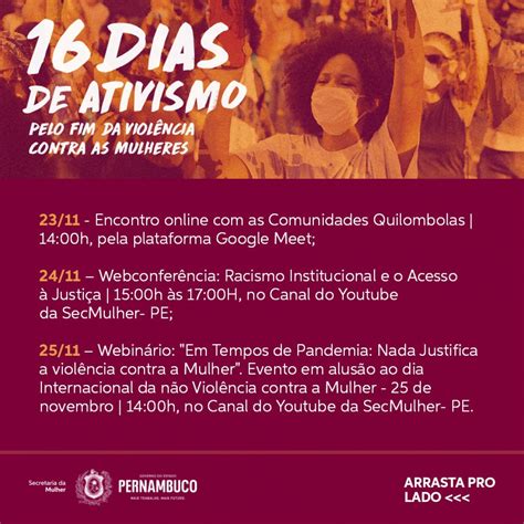 Pernambuco Lan A Campanha Dias De Ativismo Pelo Fim Da Viol Ncia