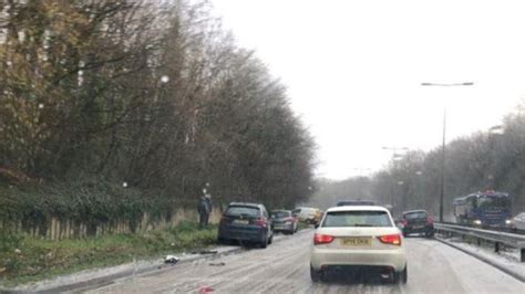 Culverhouse Cross Crash Several Cars Crash In Hailstorm Bbc News