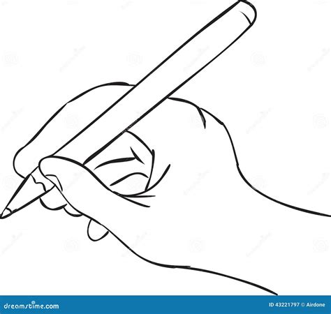 Hand Holding Pen In Writing Position Stock Vector Illustration Of