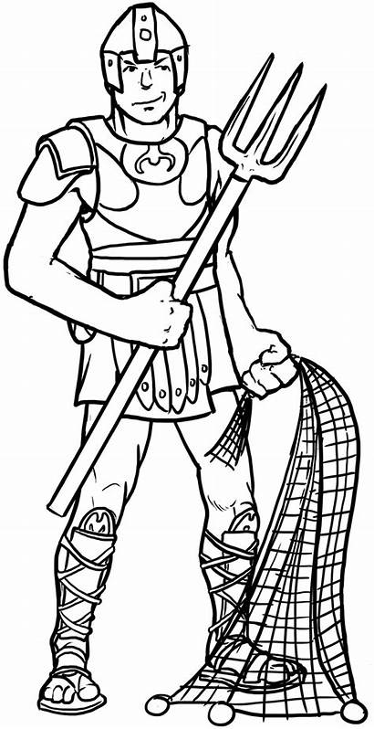 Gladiator Coloring Ancient Rome Gladiators Drawing Fighter