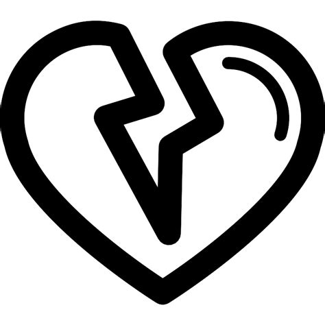 Broken Heart Shape Outline Vector Svg Icon Svg Repo