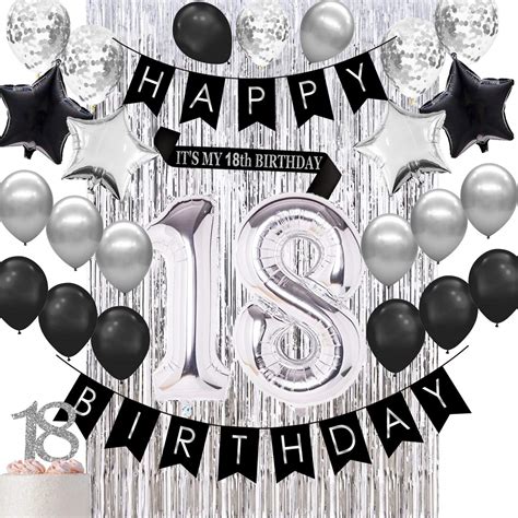 Buy Himall Th Birthday Decorations Black And Silver Birthday Decorations Birthday Party