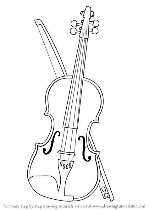 Learn How To Draw A Violin Musical Instruments Step By Step Drawing