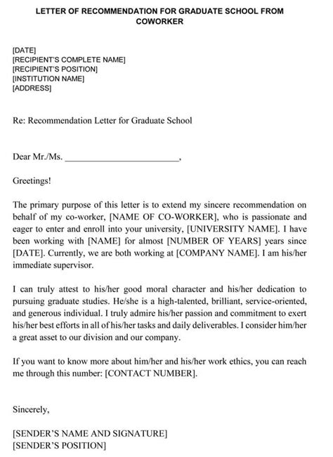Recommendation Letter For Coworker Letter Of Recommendation