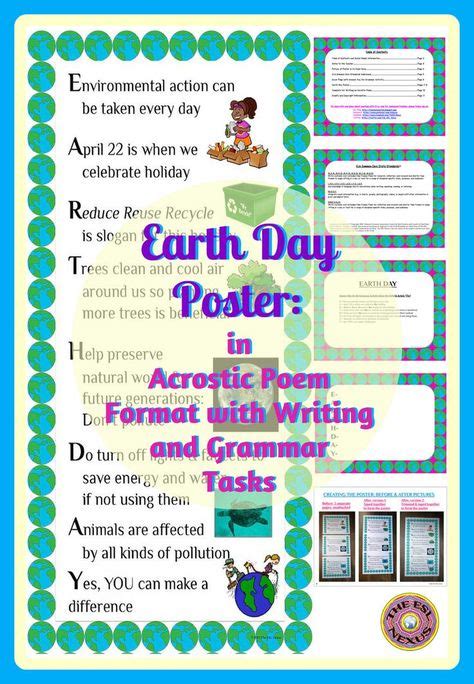 Earth Day Poster Freebie In Acrostic Poem Format Earth Day Posters