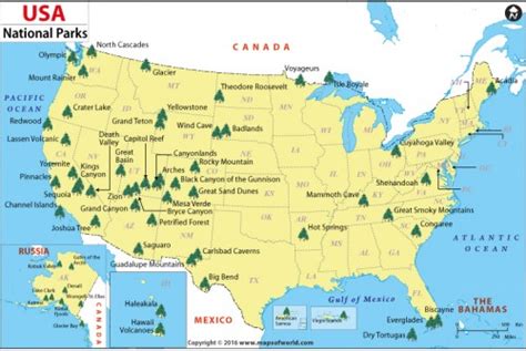 Buy Map Of United States National Park Mapsofworld