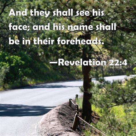 Revelation 224 And They Shall See His Face And His Name Shall Be In