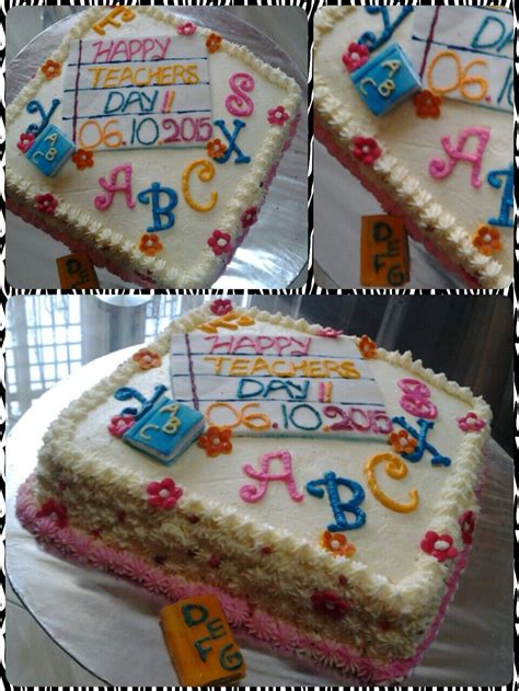 For a mother's day luncheon i created this floral themed cake. Simple buttercream Teacher's day cake | Teachers day cake ...
