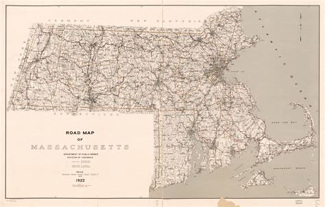 Road Map Of Massachusetts Library Of Congress
