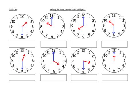 Telling The Time Oclock Half Past Year 1 Teaching Resources