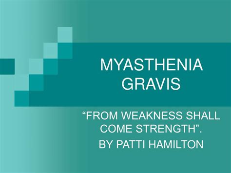 Ppt Myasthenia Gravis Powerpoint Presentation Free Download Id6337560