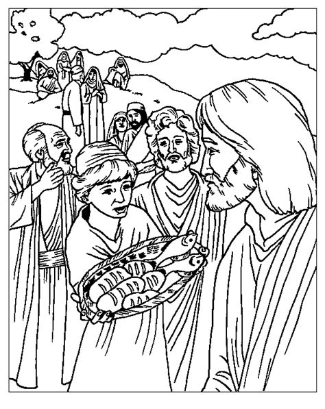 jesus feeding the 5000 coloring page