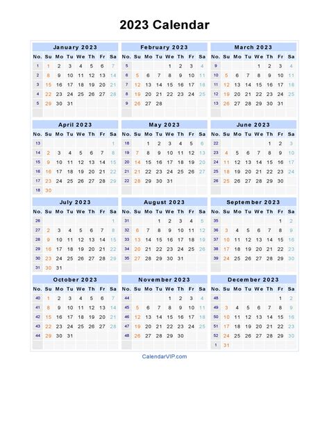 2023 Blank Calendar Template Customize And Print
