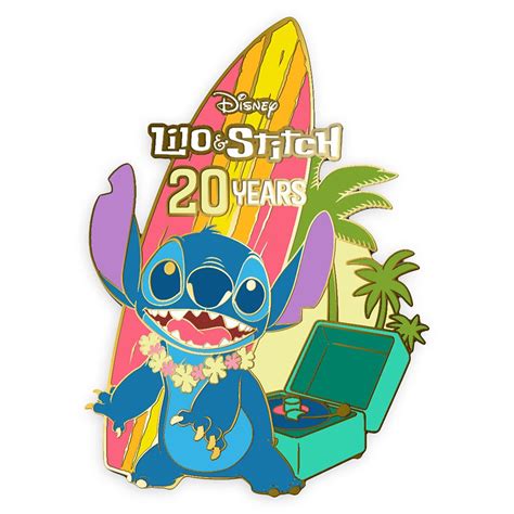 51592 Stitch With Surfboard Lilo And Stitch 20th Anniversary Disney