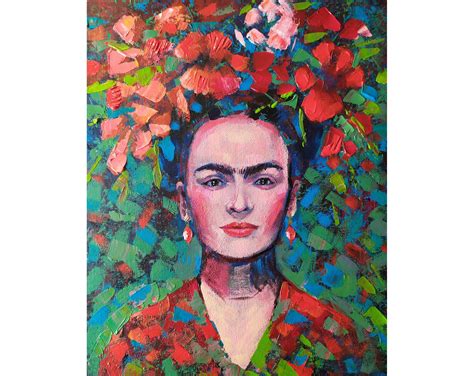 Frida Kahlo Painting Original Art Portrait Frida Kahlo Wall Art 20 By