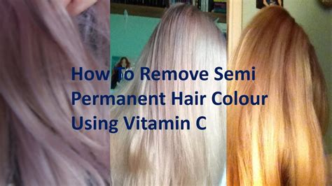 Shampoo your hair with this mixture, keep it on for 5 minutes, and then rinse off completely to fade the hair color quickly. How to Remove Semi Permanent Hair Dye Using Vitamin C ...