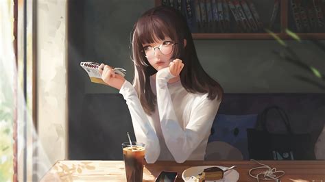 Download 1920x1080 Wallpaper Cute Anime Girl Artwork Breakfast Full
