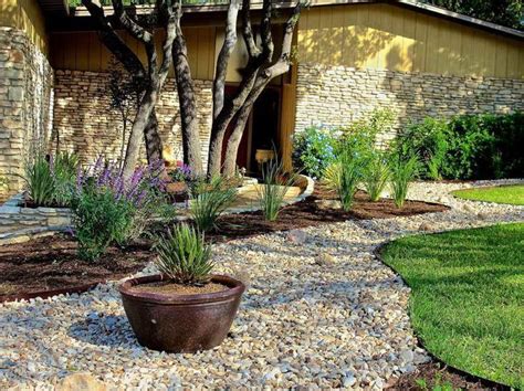 45 Front Yard Landscaping With Rocks Pea Gravel Rock Garden Design