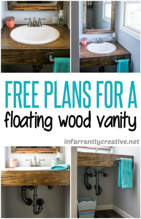 It helps you to maintain the bathroom thoroughly clean, and also it offers you better access to heating and cooling vents. DIY Floating Wood Vanity - Infarrantly Creative