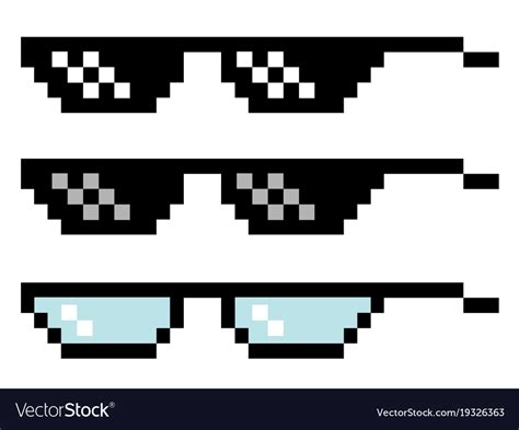 Pixel Glasses Set Royalty Free Vector Image Vectorstock