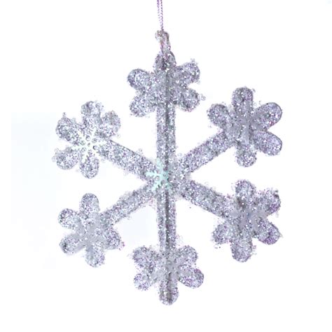 White Iridescent Icy Snowflake Hanging Decoration 50cm