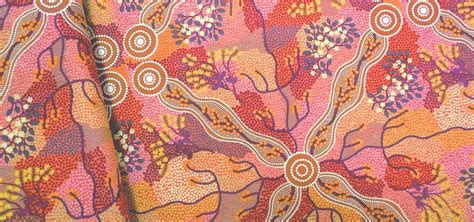 Yuendumu Bush Tomato Pink Aboriginal Fabrics Aboriginal Fabric Art