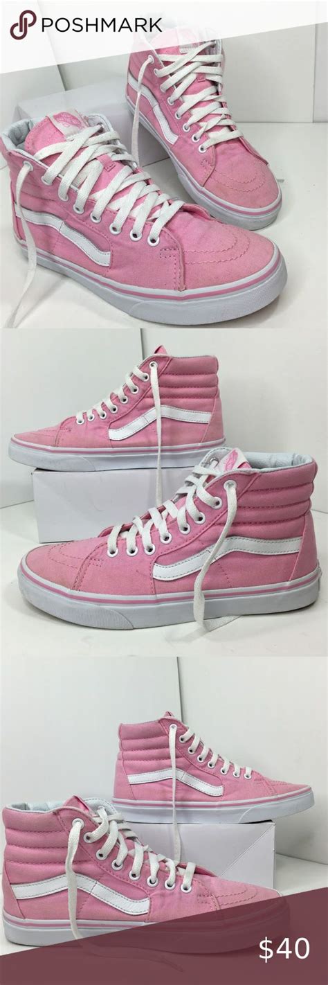Vans Unisex Sk8 Prism Pink Canvas Hi Skate Shoe Skate Shoes Vans