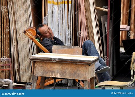 Pengzhou China Sleeping Lumber Merchant Editorial Photo Image Of