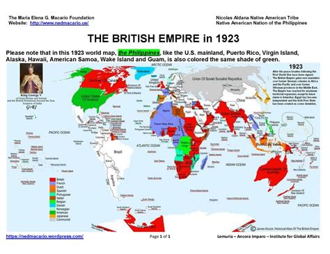 The World Map And The British Empire In 1923 Lemuria