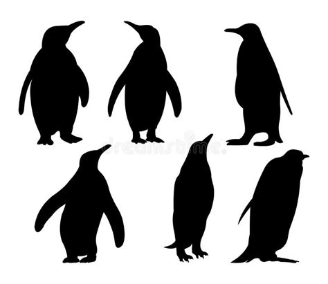 Cute Penguin Silhouette Vector Design Illustration Stock Illustration
