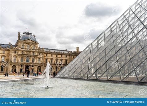 View And Exterior Around The Buildings Of Louvre Museum During Autumn
