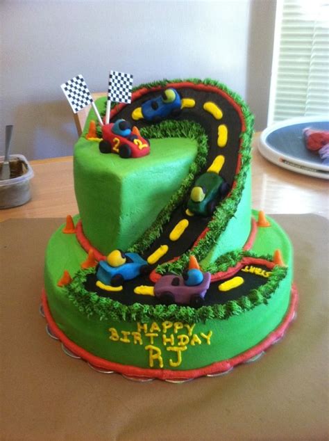 More Birthday Cake Ideas For 2 Year Old Boys Race Track Cake Cake