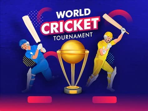World Cricket Tournament Banner With Champion Premium Vector