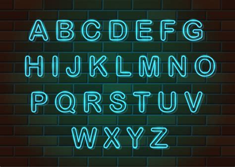 Glowing Neon Letters English Alphabet Vector Illustration 514452 Vector